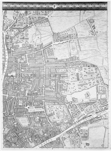 Mapa Shoreditch a Whitechapel, Londýn, 1746